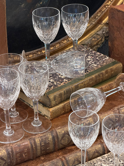 Vintage 20th c. French Crystal Aperitif Glasses (set of 9)