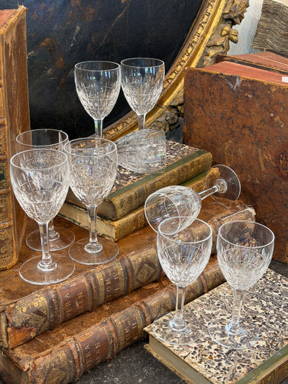 Vintage 20th c. French Crystal Aperitif Glasses (set of 9)