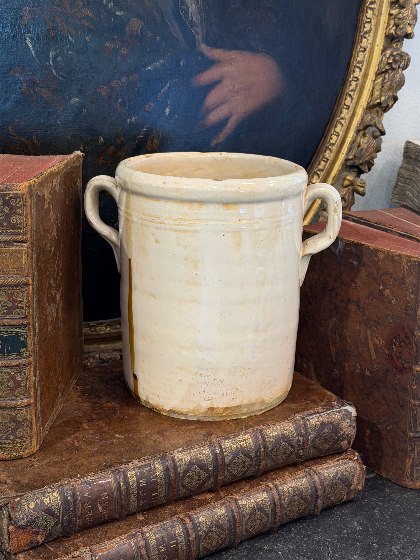 Antique 19th c. Italian Cream Confit Pot