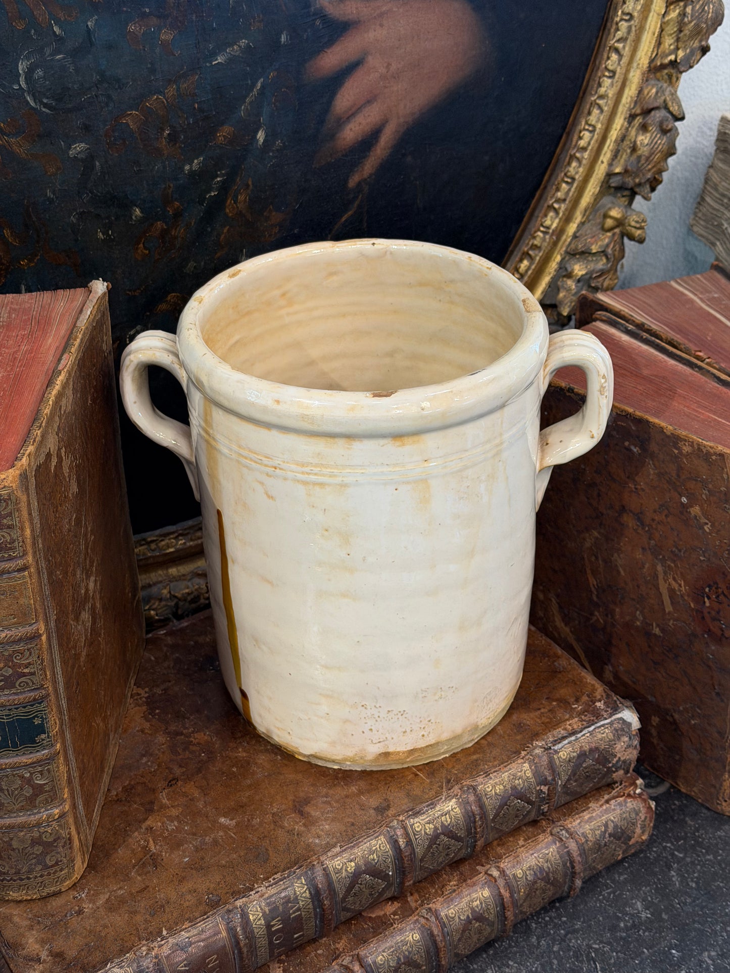 Antique 19th c. Italian Cream Confit Pot