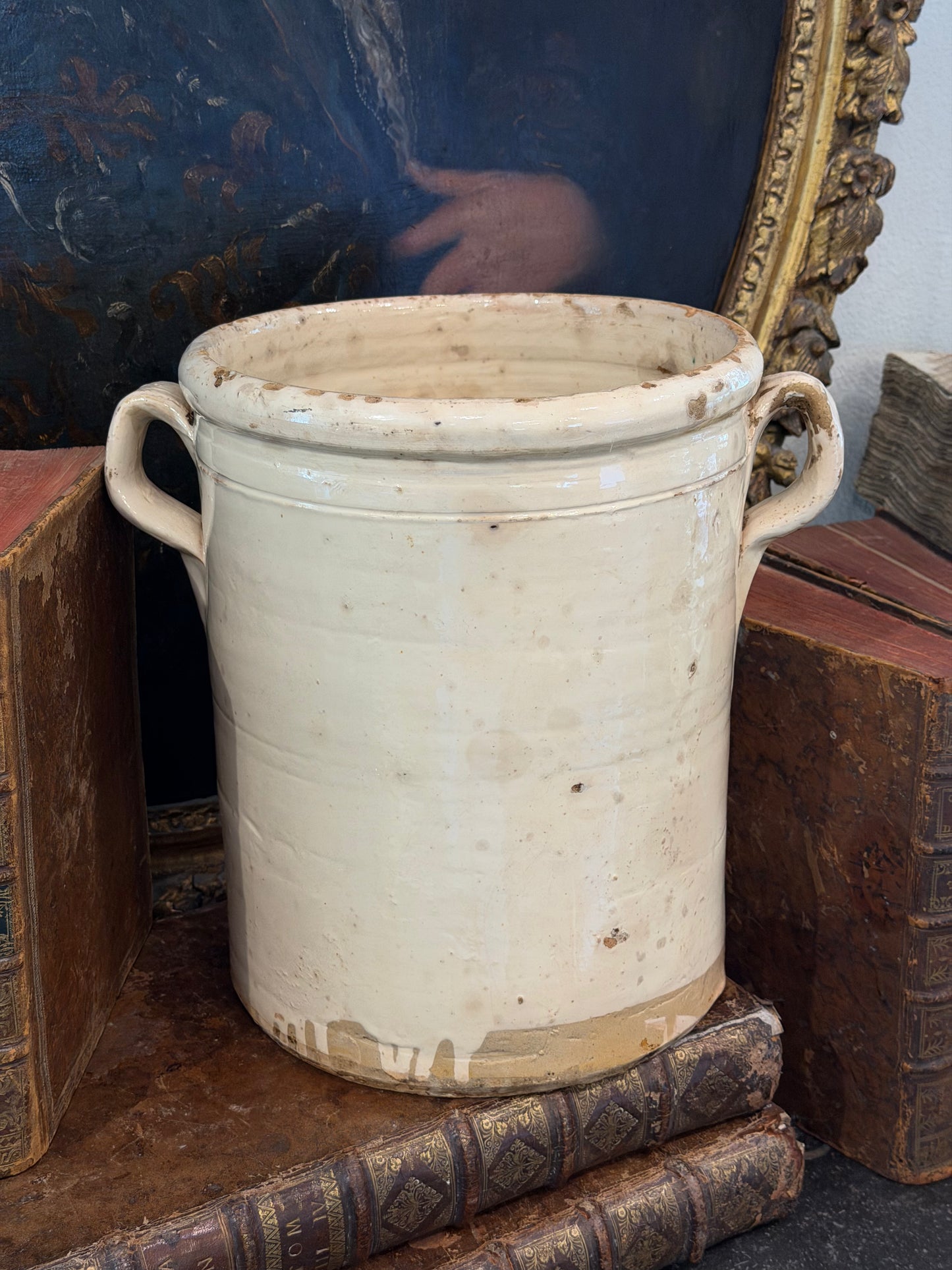 Antique 19th c. Italian Cream Confit Pot
