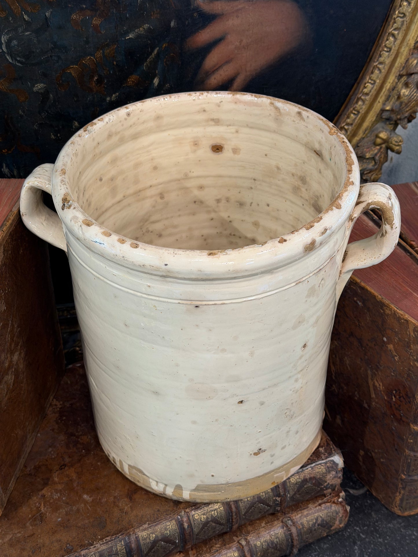 Antique 19th c. Italian Cream Confit Pot