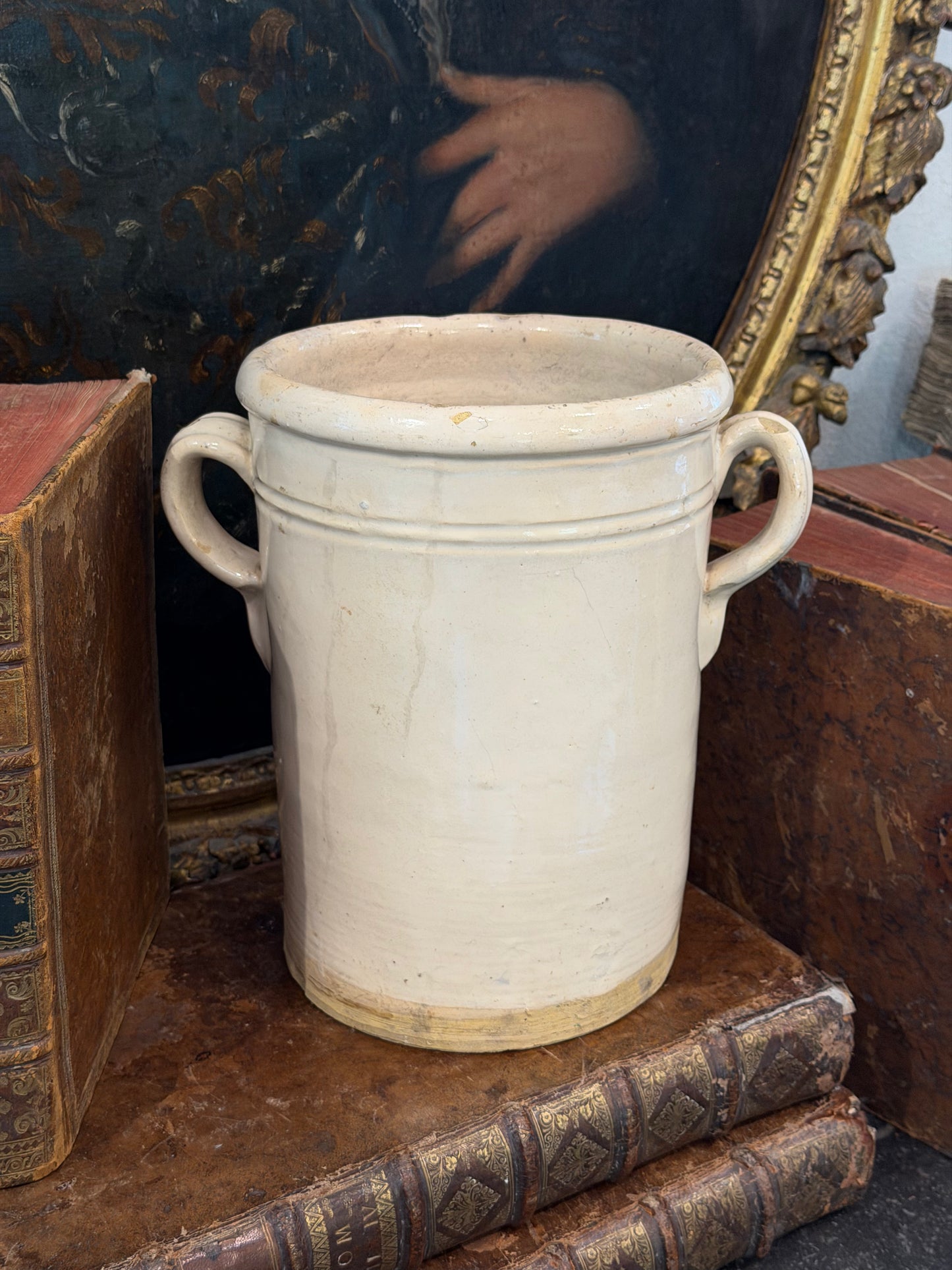 Antique 19th c. Italian Cream Confit Pot