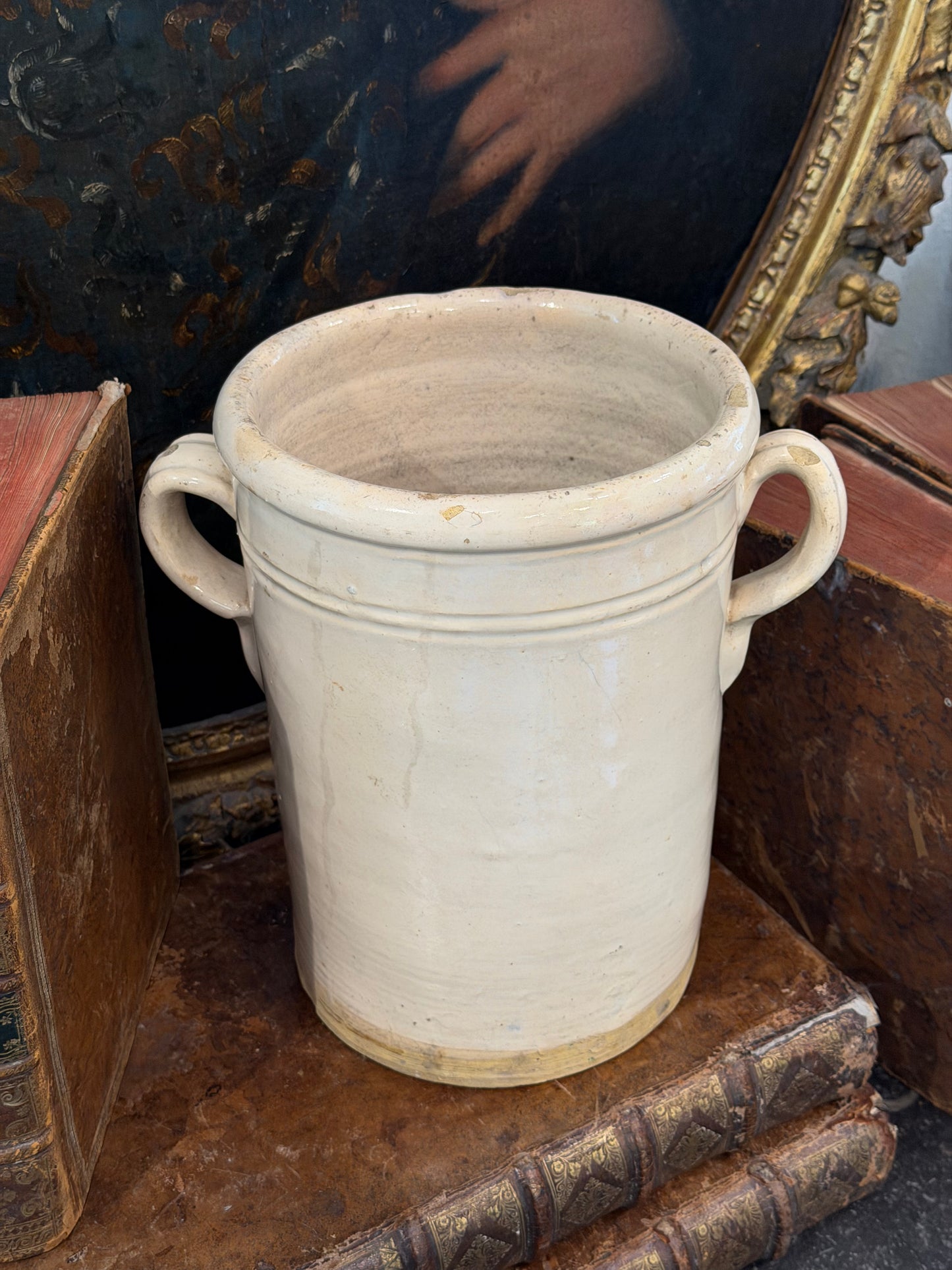 Antique 19th c. Italian Cream Confit Pot