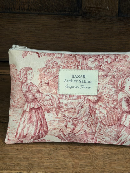 Pochette Plate - Jouy de Fruits - Rouge