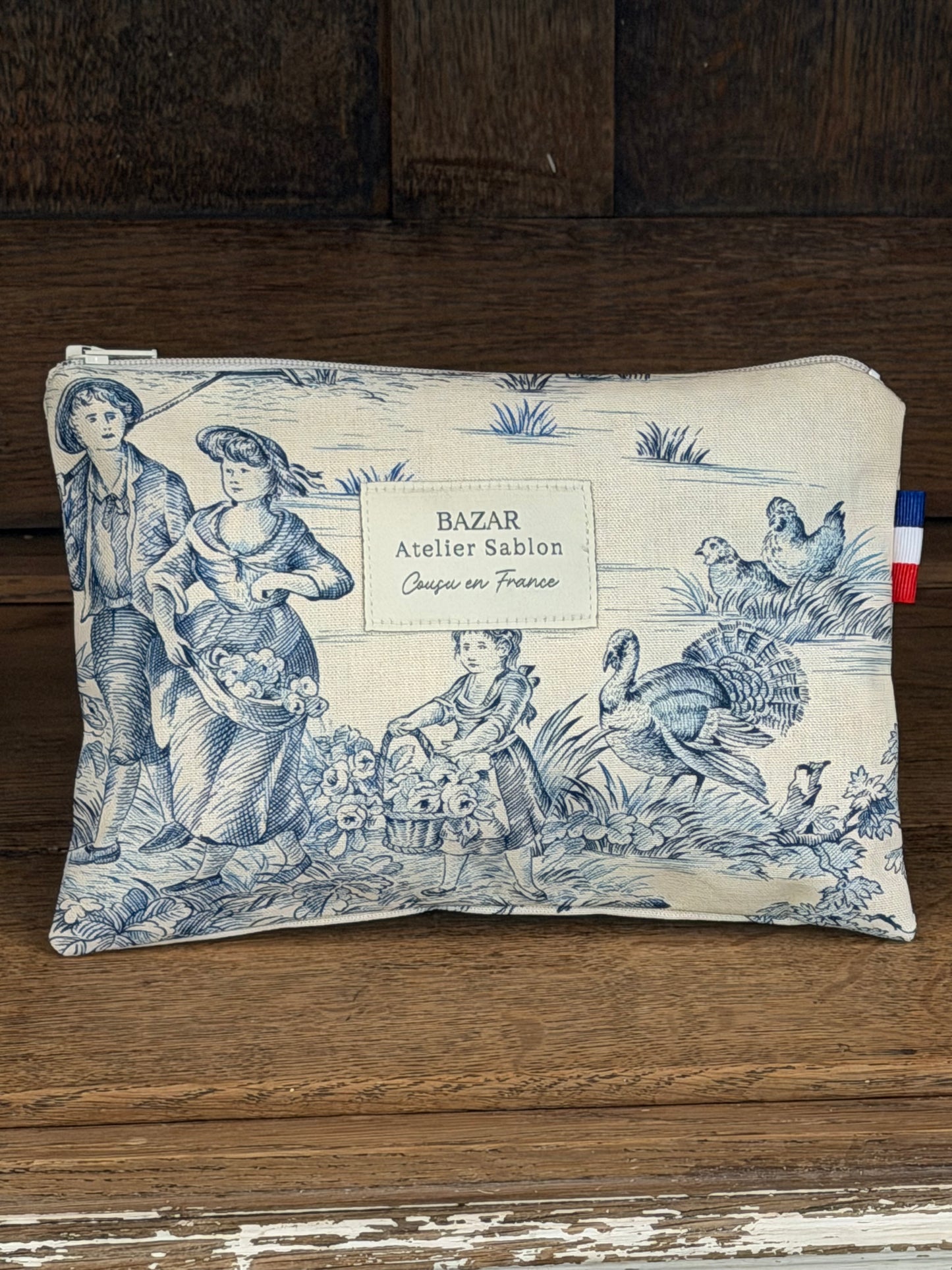 Pochette Plate - Jouy de Fruits - Bleue