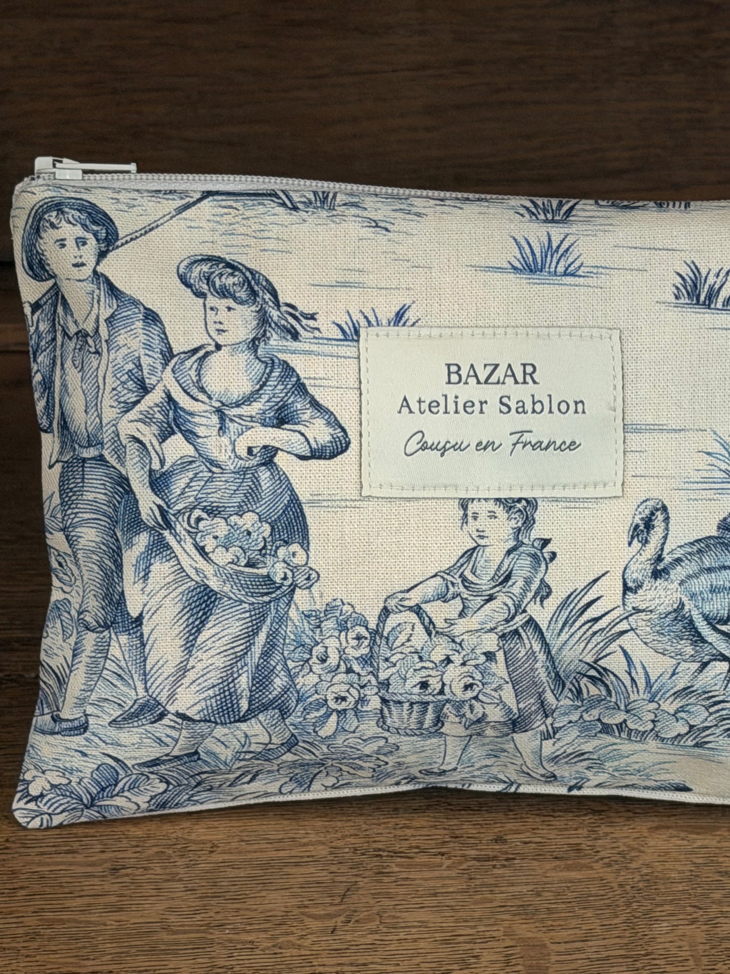 Pochette Plate - Jouy de Fruits - Bleue
