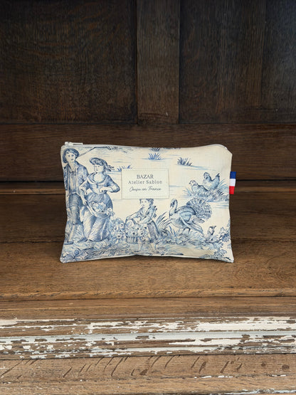 Pochette Plate - Jouy de Fruits - Bleue