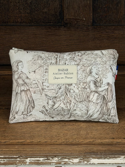 Pochette Plate - Jouy de Fruits - Moka