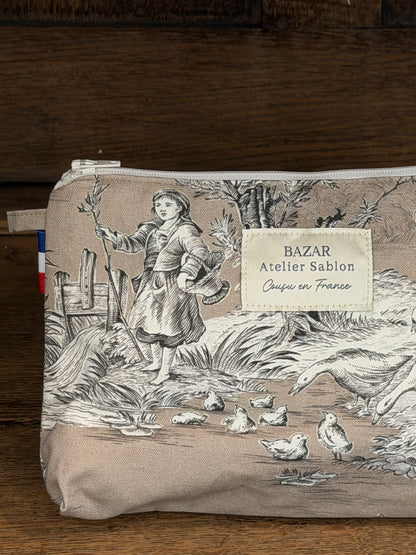Trousse de Toilette - Jouy de Fruits - Taupe