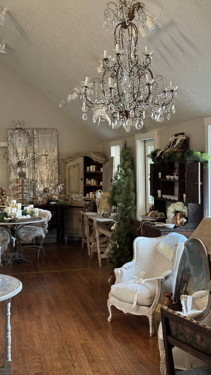 Antique 19th c. French Louis XV Style Crystal Chandelier - Two Tier