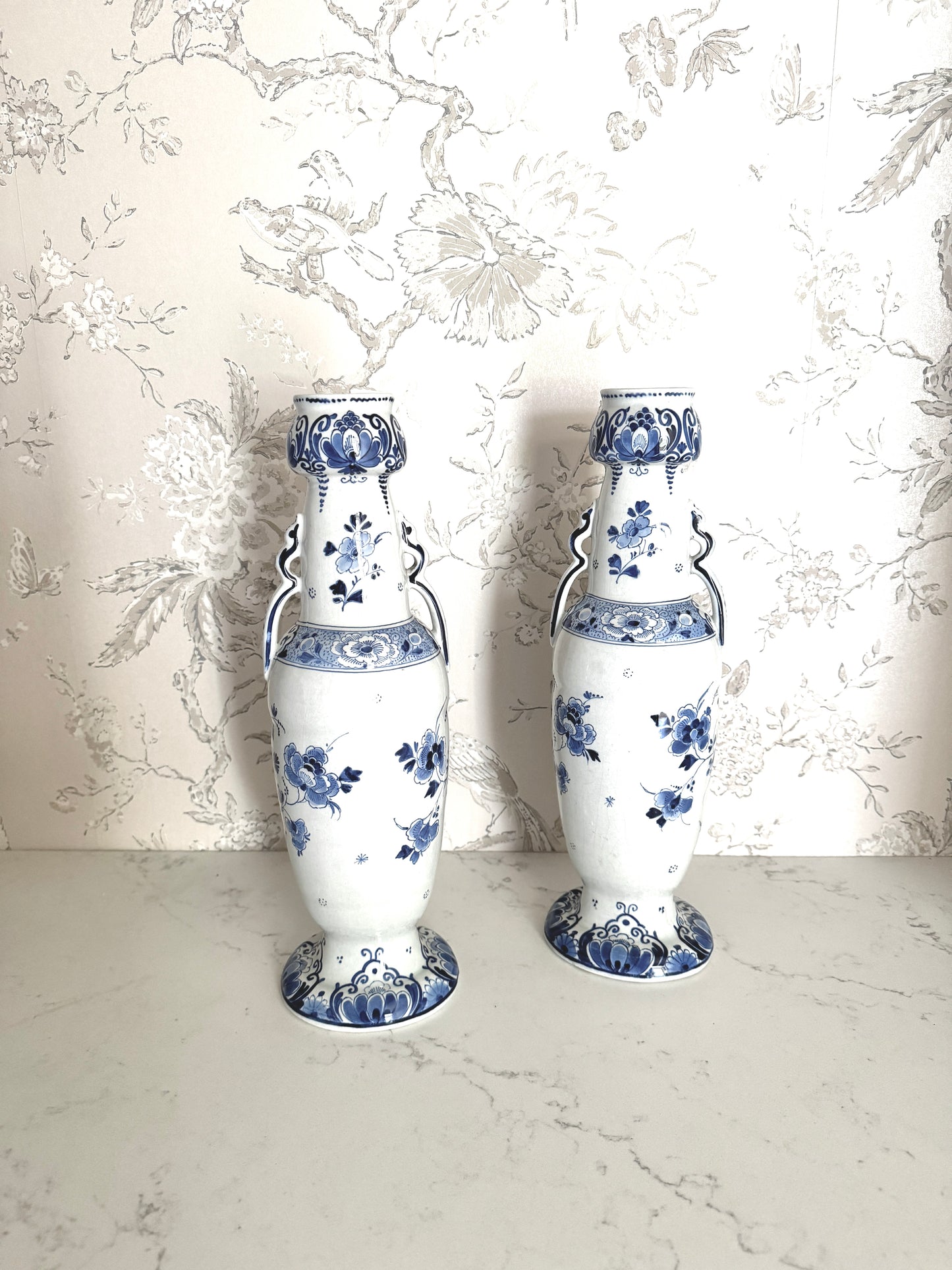 Antique 20th c. Delft Vases (pair)