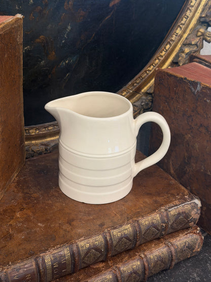 Antique 20th c. English Edwardian Ironstone Banded Dairy Jug - Medium