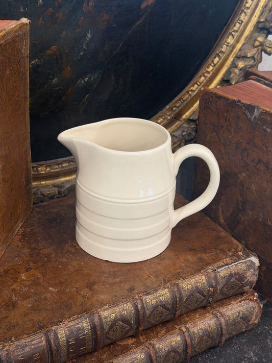 Antique 20th c. English Edwardian Ironstone Banded Dairy Jug - Medium