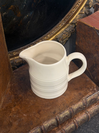 Antique 20th c. English Edwardian Ironstone Banded Dairy Jug - Medium