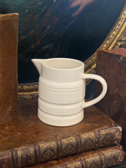 Antique 20th c. English Edwardian Ironstone Banded Dairy Jug - Medium
