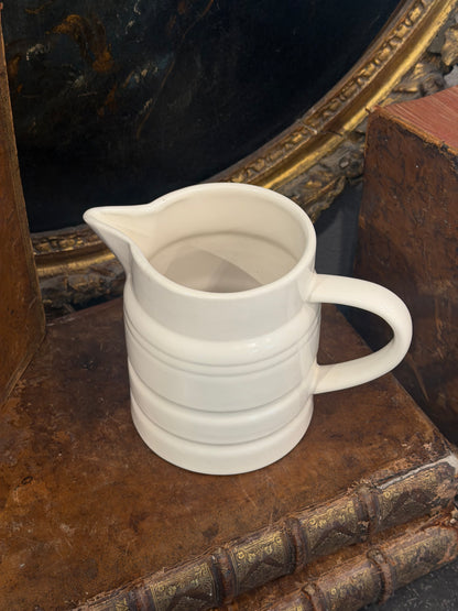 Antique 20th c. English Edwardian Ironstone Banded Dairy Jug - Medium