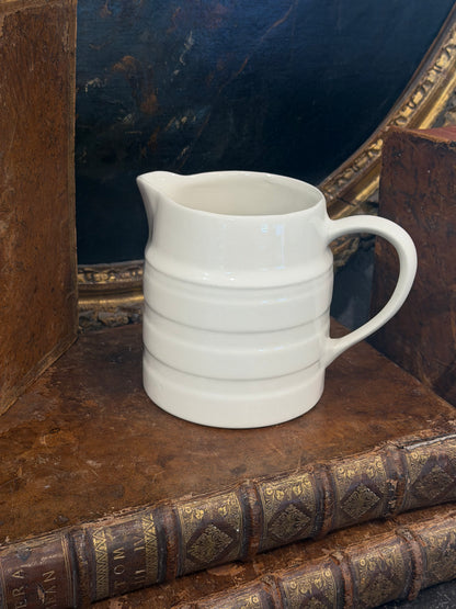 Antique 20th c. English Edwardian Ironstone Banded Dairy Jug - Medium