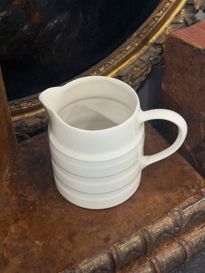 Antique 20th c. English Edwardian Ironstone Banded Dairy Jug - Medium