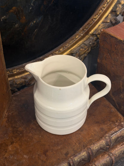 Antique 20th c. English Edwardian Ironstone Banded Dairy Jug - Medium