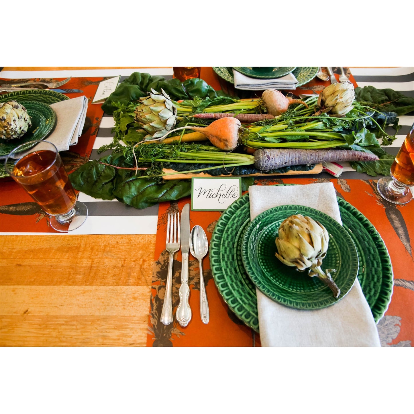 Paper Placemats - Harvest Vegetables Persimmon (24 sheets)