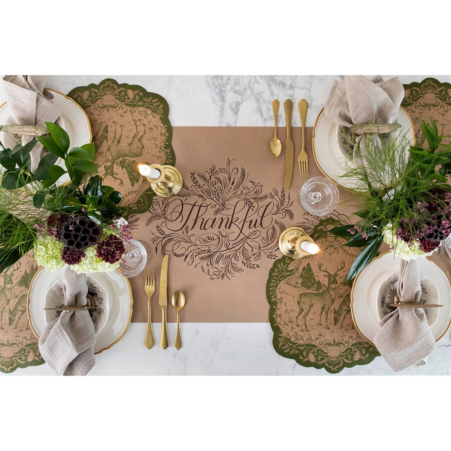 Paper Placemats - Fable Fauna Moss (12 sheets)
