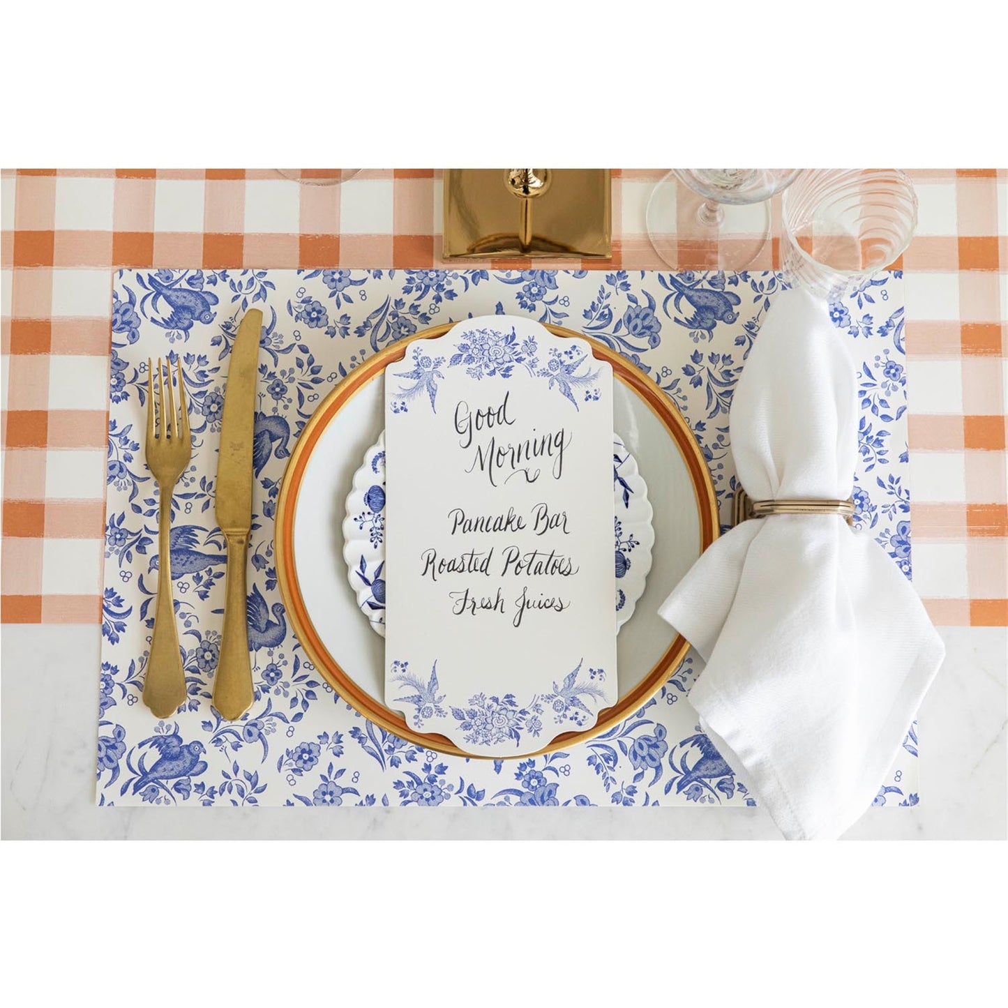 Paper Placemats - Regal Peacock Blue (24 sheets)