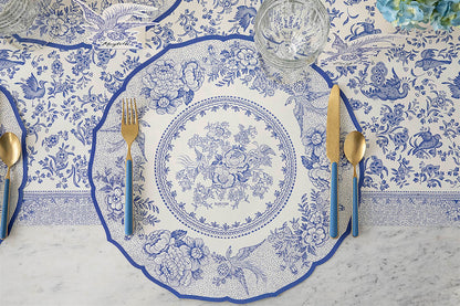 Paper Placemats - Asiatic Pheasants Blue (die-cut)