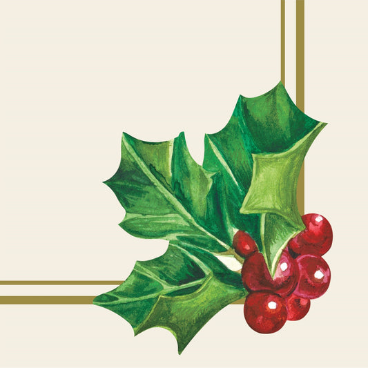 Paper Cocktail Napkins - Holly
