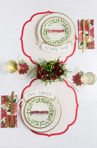 Paper Guest Napkins - Poinsettia