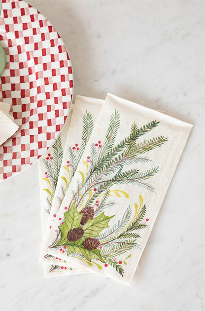 Paper Guest Napkins - Christmas Sprigs