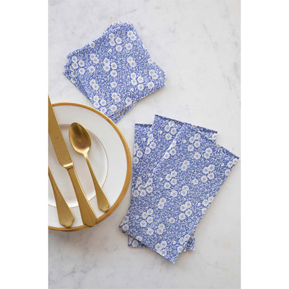 Paper Cocktail Napkins - Blue Calico