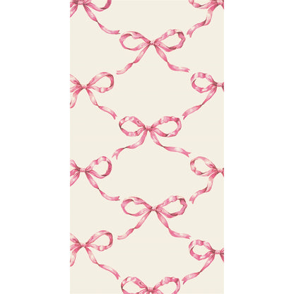 Paper Guest Napkins - Lattice Bow Pink