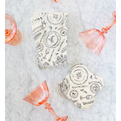 Paper Cocktail Napkins - Dinner Party