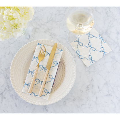 Paper Cocktail Napkins - Heirloom Blue Bow