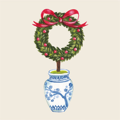 Paper Cocktail Napkins - Holiday Topiary