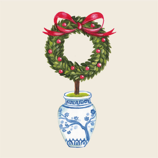 Paper Cocktail Napkins - Holiday Topiary