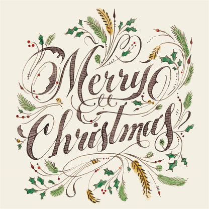 Paper Cocktail Napkins - Merry Christmas