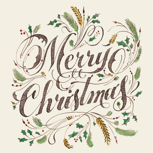Paper Cocktail Napkins - Merry Christmas