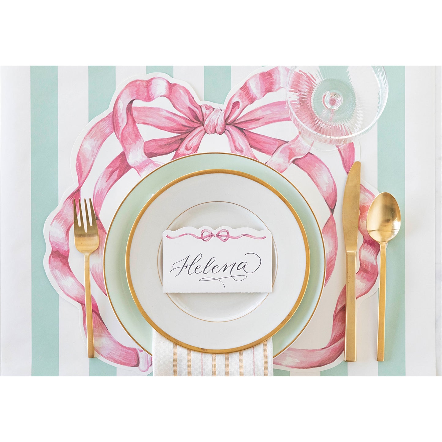 Paper Placemats - Pink Bow (12 sheets)