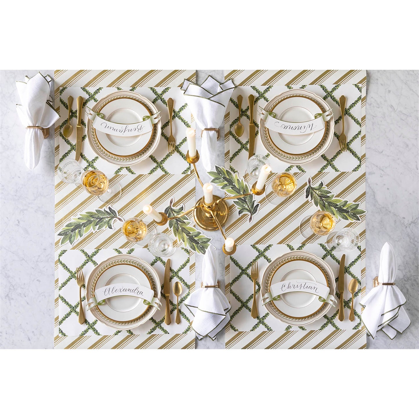 Paper Placemats - Laurel Lattice (18 sheets)