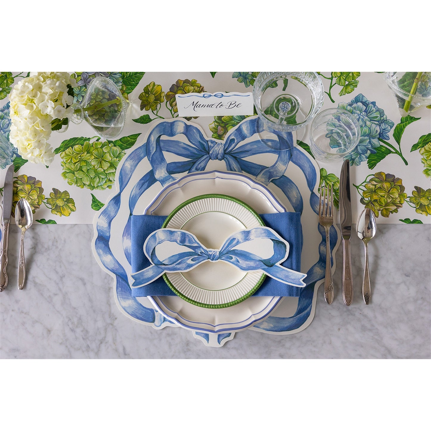Paper Placemats - Heirloom Blue Bow (12 sheets)