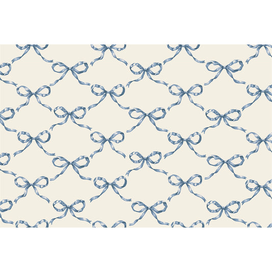 Paper Placemats - Heirloom Blue Bow Lattice (18 sheets)