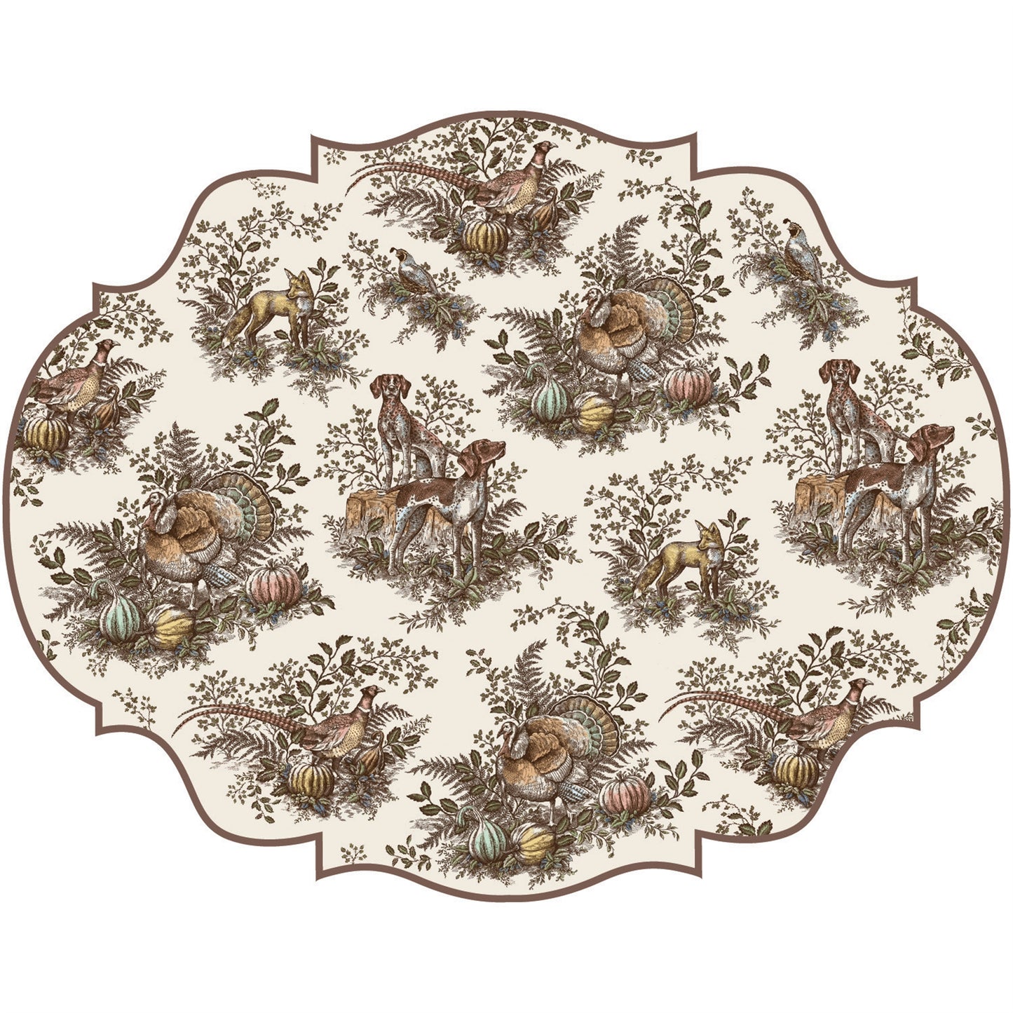 Paper Placemats - Harvest Toile Frame (die-cut)
