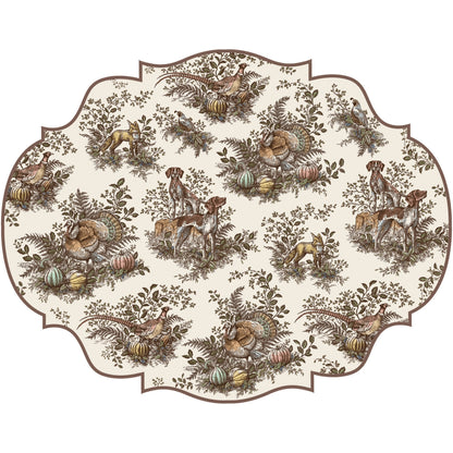 Paper Placemats - Harvest Toile Frame (die-cut)
