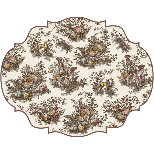 Paper Placemats - Harvest Toile Frame (die-cut)