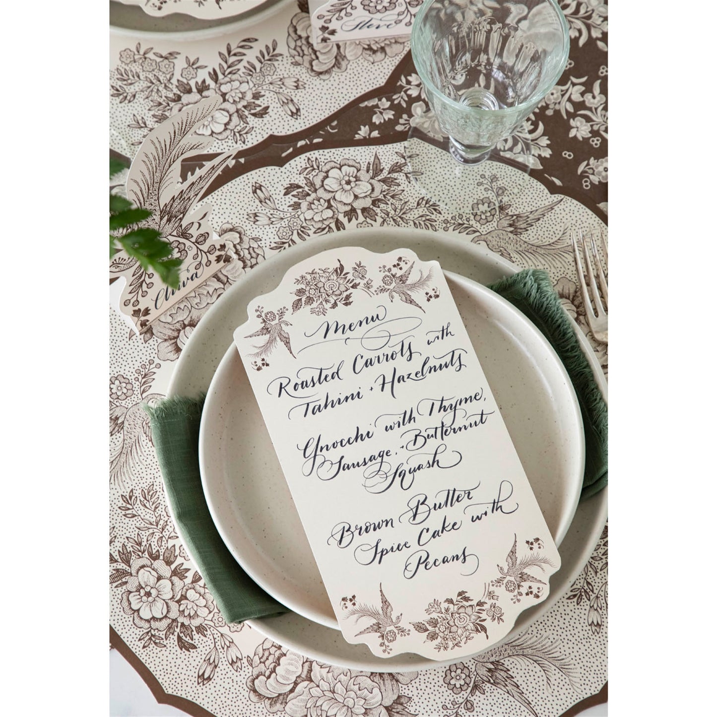 Table Cards - Asiatic Pheasants Brown (pack of 12)
