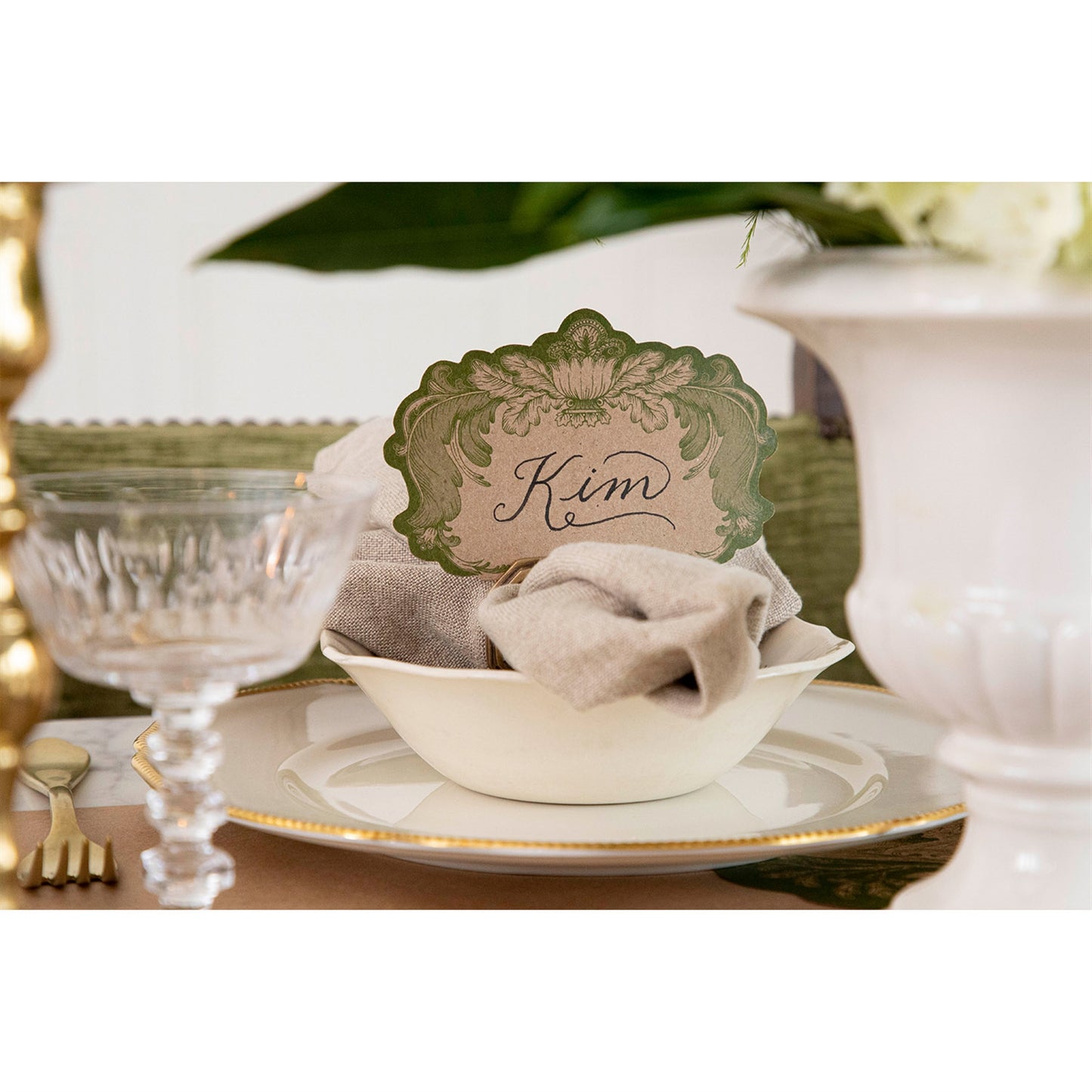 Place Cards - Fable Toile Moss (pack of 12)