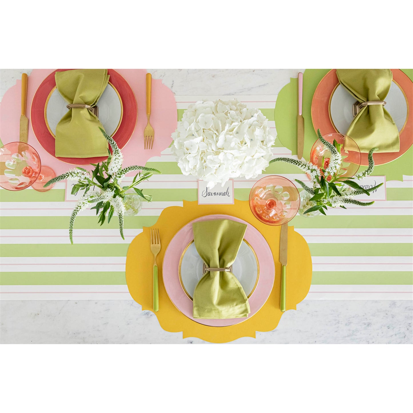 Paper Runner - Green Awning Stripe
