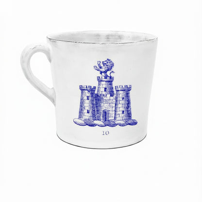 Illustrated Mug with Handle - Lion Chateau Bleu Medium